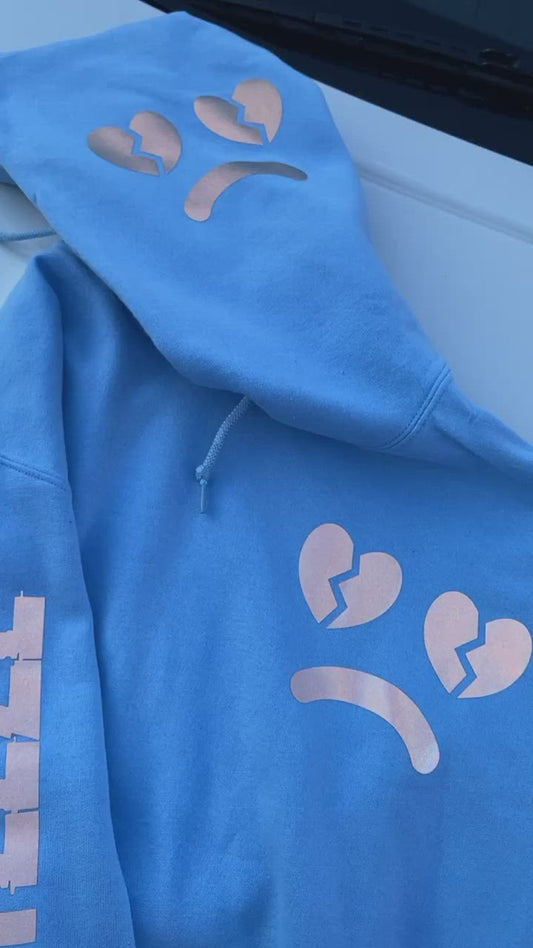 Sad heart face hoodie